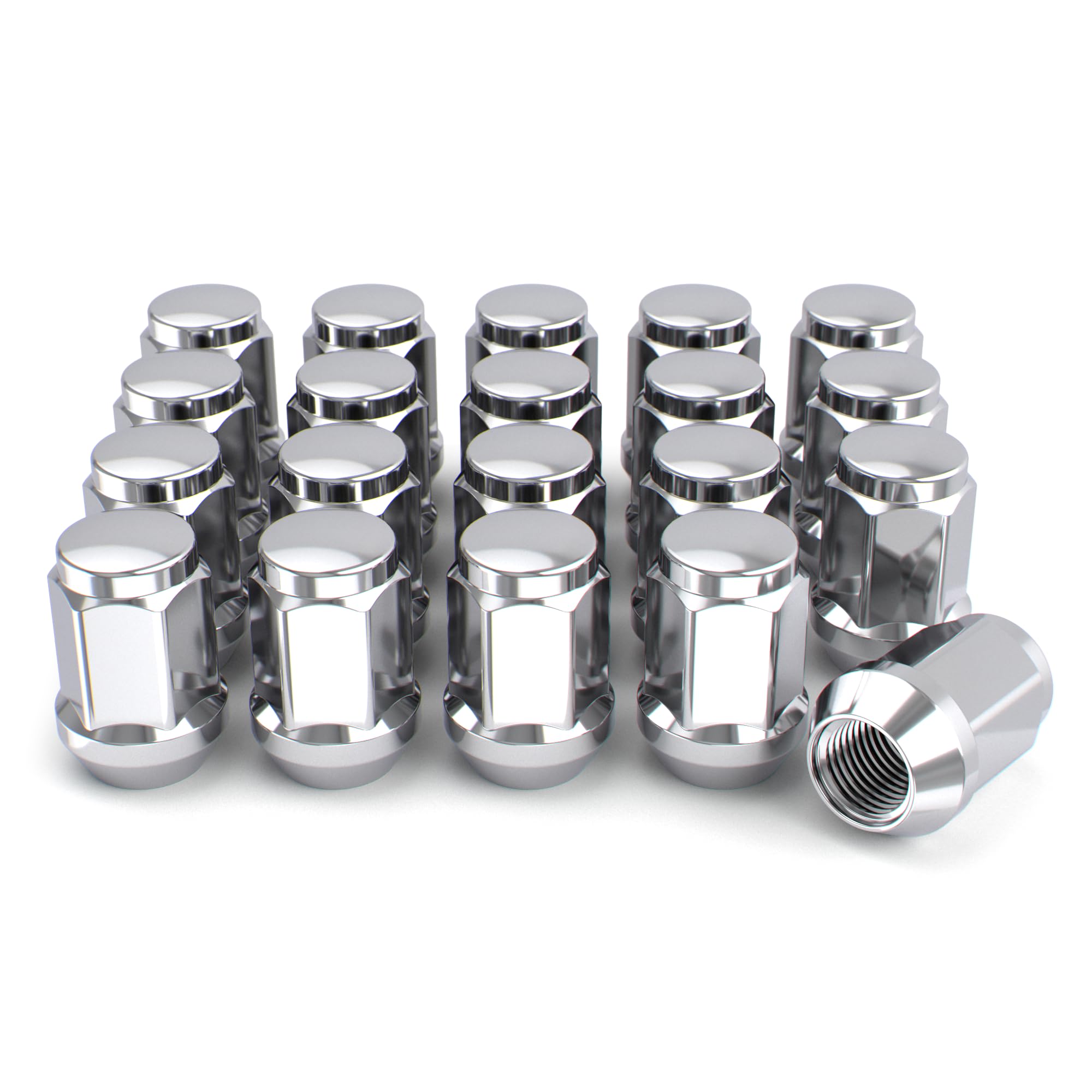 White Knight M12x1.50 Solid Piece Bulge Acorn Lug Nuts (NO Cap) for Select Aftermarket & Factory Wheels, EZ to Install, Durable Carbon Steel, Stylish Triple Layer Chrome Finish - 1907S-20AM (20 Pack) 🍁 All In One Marketplace Canada