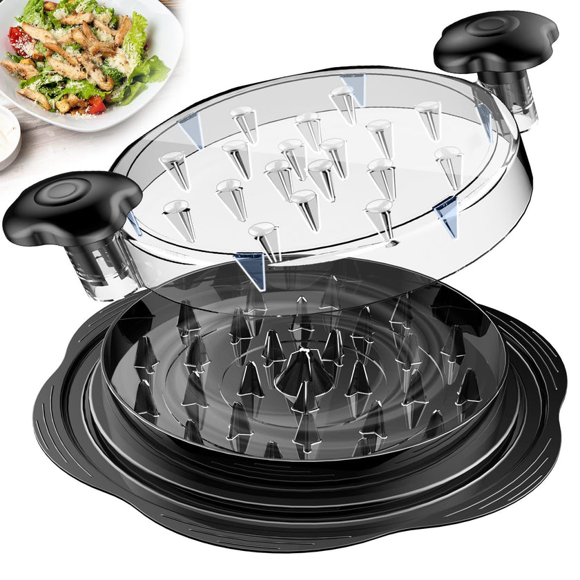 Chicken Shredder Tool Twist Large Chicken Breast Shredder with Brush&Fork, Visible Meat Shredder Machine, Strong Anti-Slip Strip, Ergonomic Handle, BPA Free, Suitable for Pork Beef Chicken (Black) 🍁 All In One Marketplace Canada