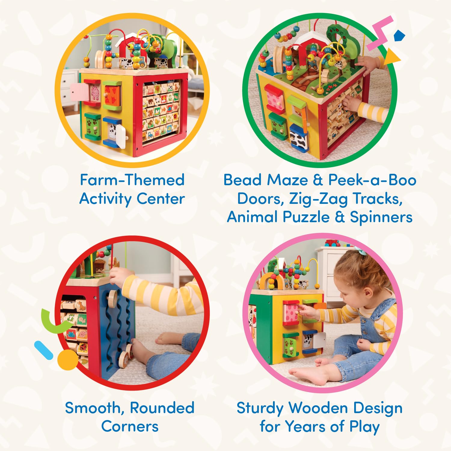 Battat Wooden Activity Cube - 5-Sided Play Center with Bead Maze, Doors 🍁 All In One Marketplace Canada