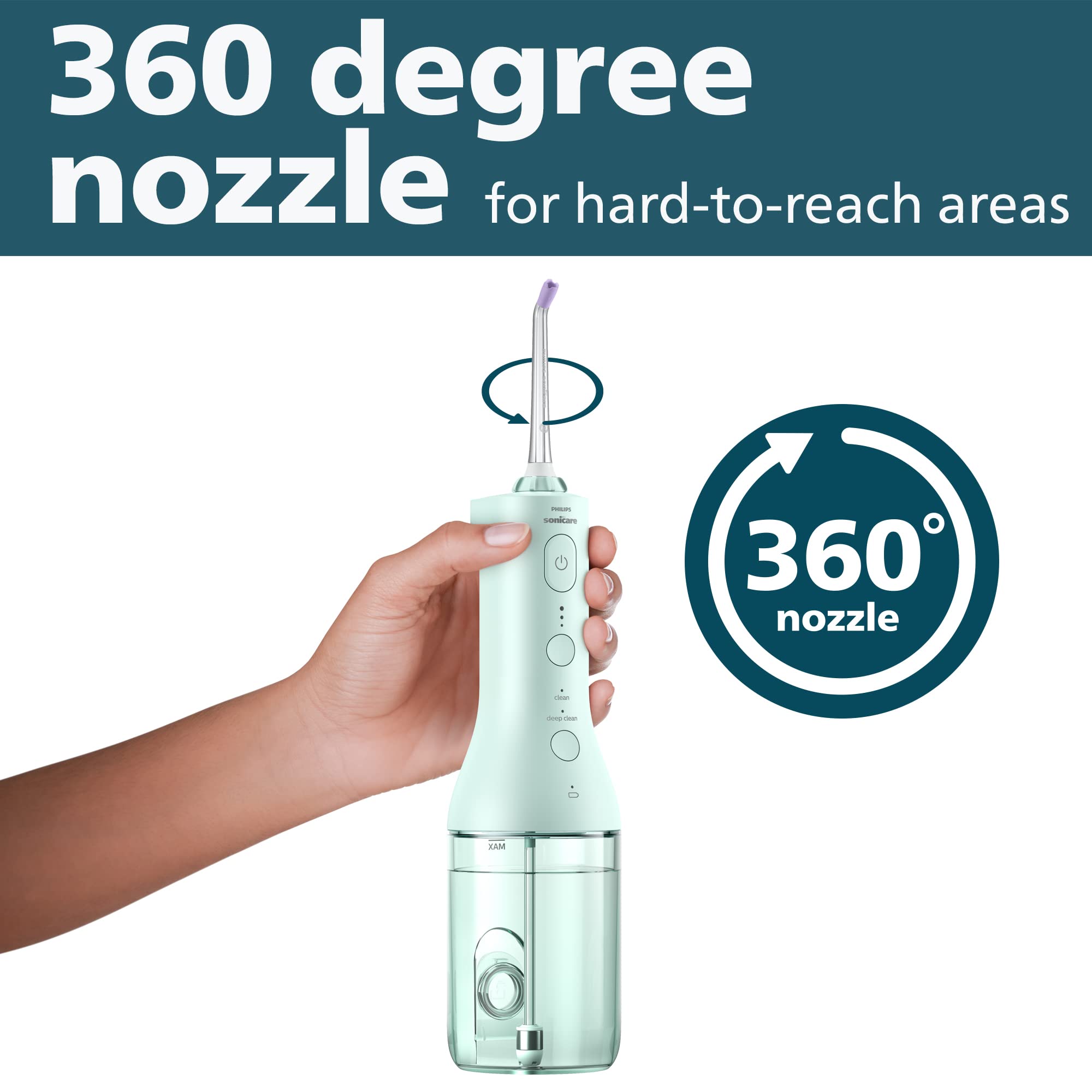 Philips Sonicare Power Flosser 3000 Cordless, Oral Irrigator Quad Stream technology and whisper quiet, Mint, HX3826/24 🍁 All In One Marketplace Canada