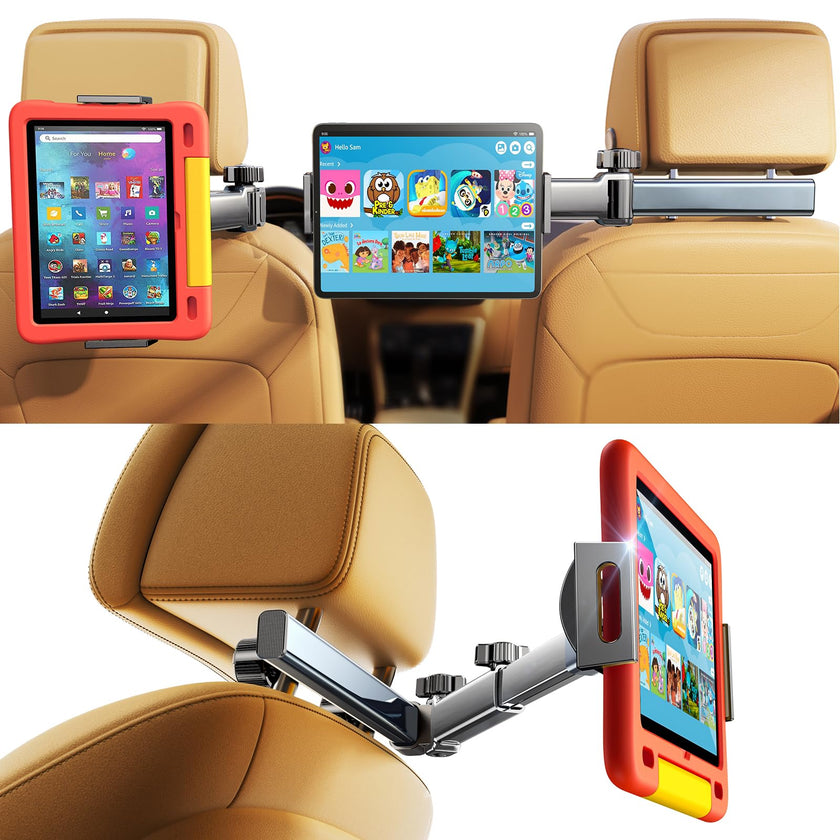 LISEN for iPad Tablet Holder for Car [3 in 1] Car Accessories iPad Holder Mount Back Seat for Car Headrest Video Kids Long Road Trip Car Essentials for 4.7-11