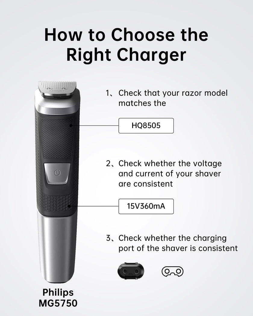 VHBW HQ8505 Charger for Philips Trimmer Shaver OneBlade 15V 0.36A 🍁 All In One Marketplace Canada