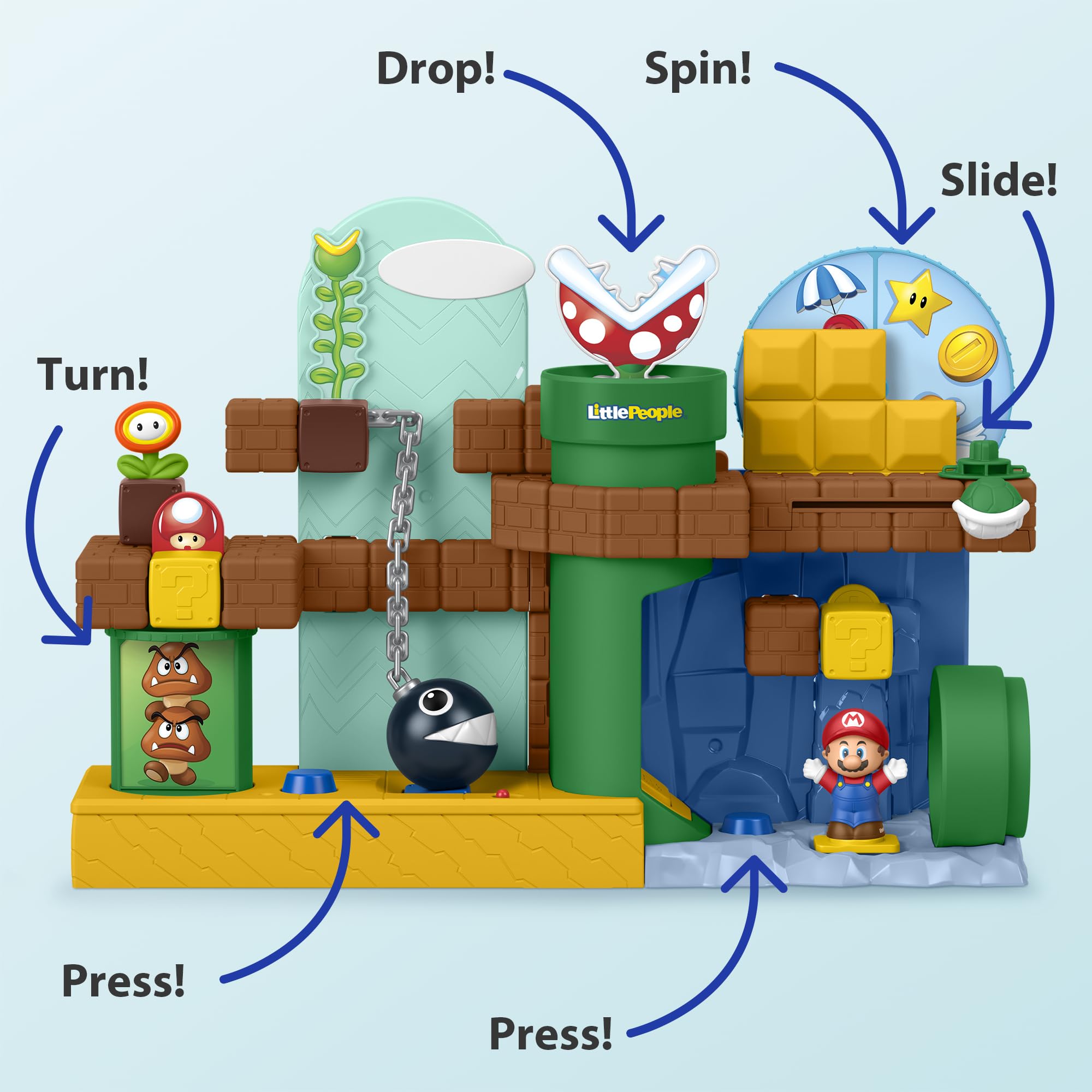 Fisher-Price Little People Toddler Toy My Mario Adventure Playset with Music Sounds & Figures, Preschool Kids Ages 18+ Months 🍁 All In One Marketplace Canada