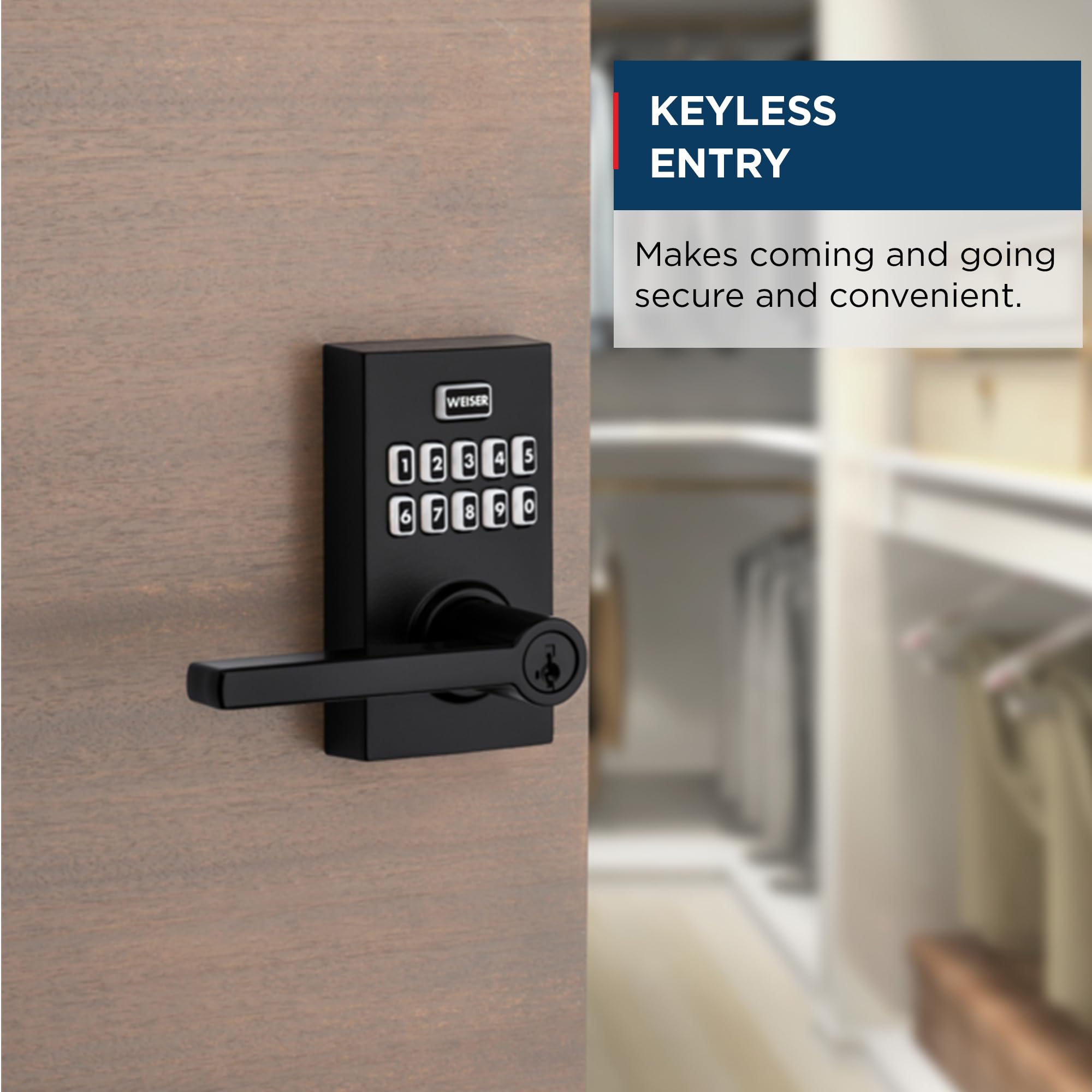 Weiser Smartcode 10 Matte Black Keyless Entry Door Lock with Handle/Deadbolt Lock, Keypad Door Lock with Auto Lock, Up to 30 User Codes, Electronic Door Handles/Door Locks for Entry Door & Garage 🍁 All In One Marketplace Canada