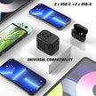 RXSQUL Universal International Power Travel Plug Adapter, 5 in 1 European Travel Plug Adapter W/ 3.5A 2xUSB-A And 2xUSB C Wall Charger and Worldwide AC Outlet for Europe USA UK AUS Asia-Black 🍁 All In One Marketplace Canada