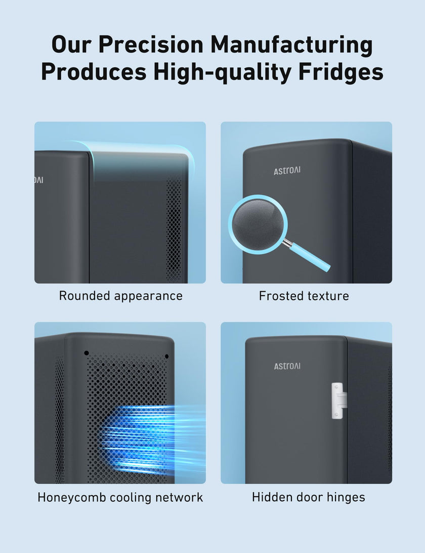 AstroAI Mini Fridge 2.0 Gen, 6 Liter/8 Cans Makeup Skincare Small Fridge 110V AC/ 12V DC Portable Thermoelectric Cooler and Warmer Little Tiny Fridge for Bedroom, Cosmetics,Car (Dark Grey) 🍁 All In One Marketplace Canada