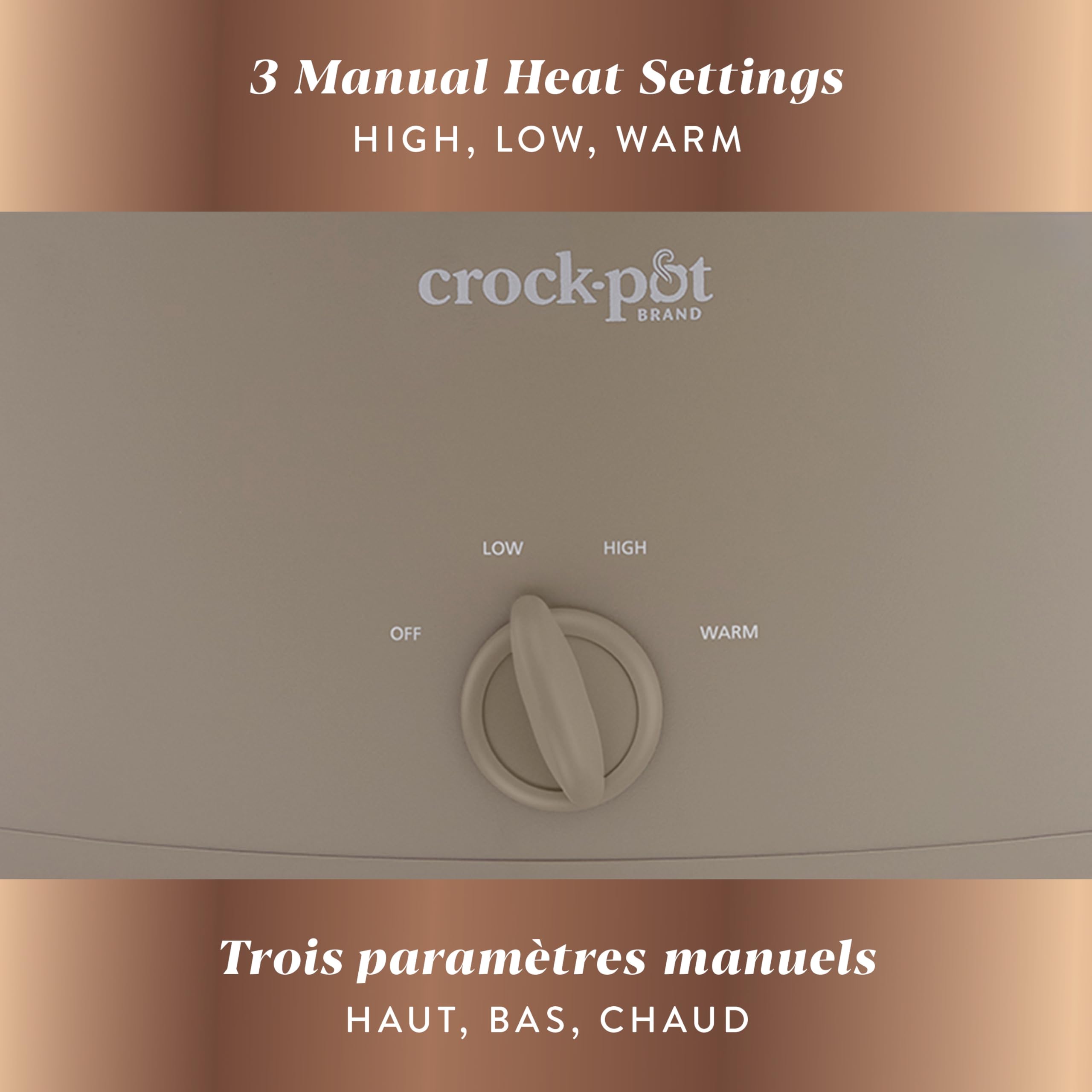 Crock-Pot Design Series 6-Quart Manual Slow Cooker, Alpaca Brown 🍁 All In One Marketplace Canada
