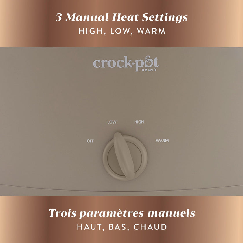 Crock-Pot Design Series 6-Quart Manual Slow Cooker, Alpaca Brown 🍁 All In One Marketplace Canada