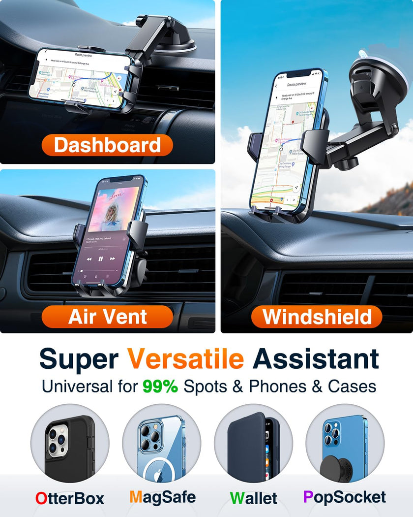VANMASS [85+LBS Strongest Suction & Military-Grade] 2026 Ultimate Car Phone Holder [Patent & Safety Certs] Cell Mount Truck Stand Cradle for Dashboard Windshield Vent for iPhone 17 Pro Max 16 15 14 🍁 All In One Marketplace Canada