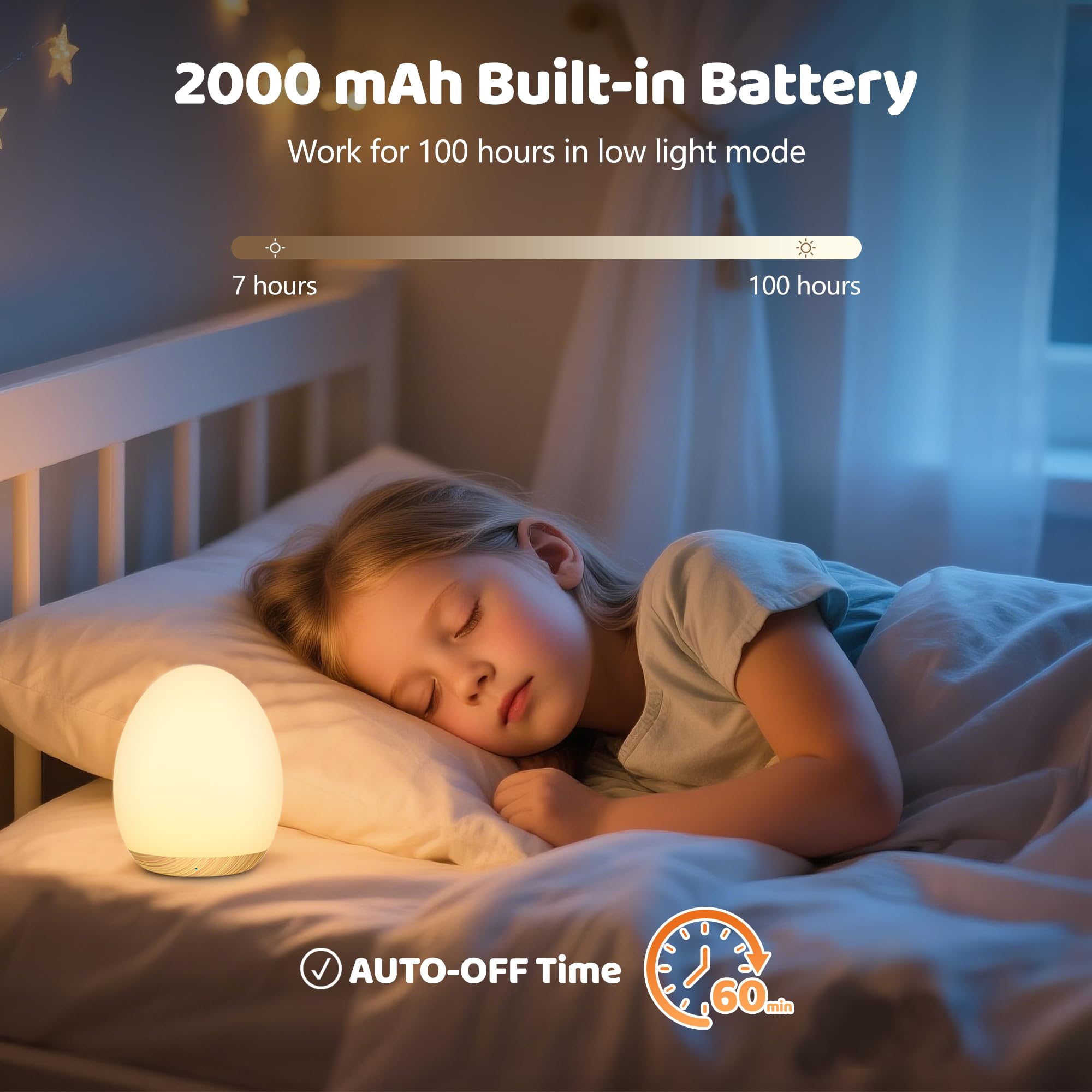 Night Lights for Kids, MediAcous Baby Night Light with 7 Colors Changing & Dimming Function, Rechargeable Kids Night Light with 1 Hour Timer & Touch Control, Up to 100H, Wood Grain 🍁 All In One Marketplace Canada