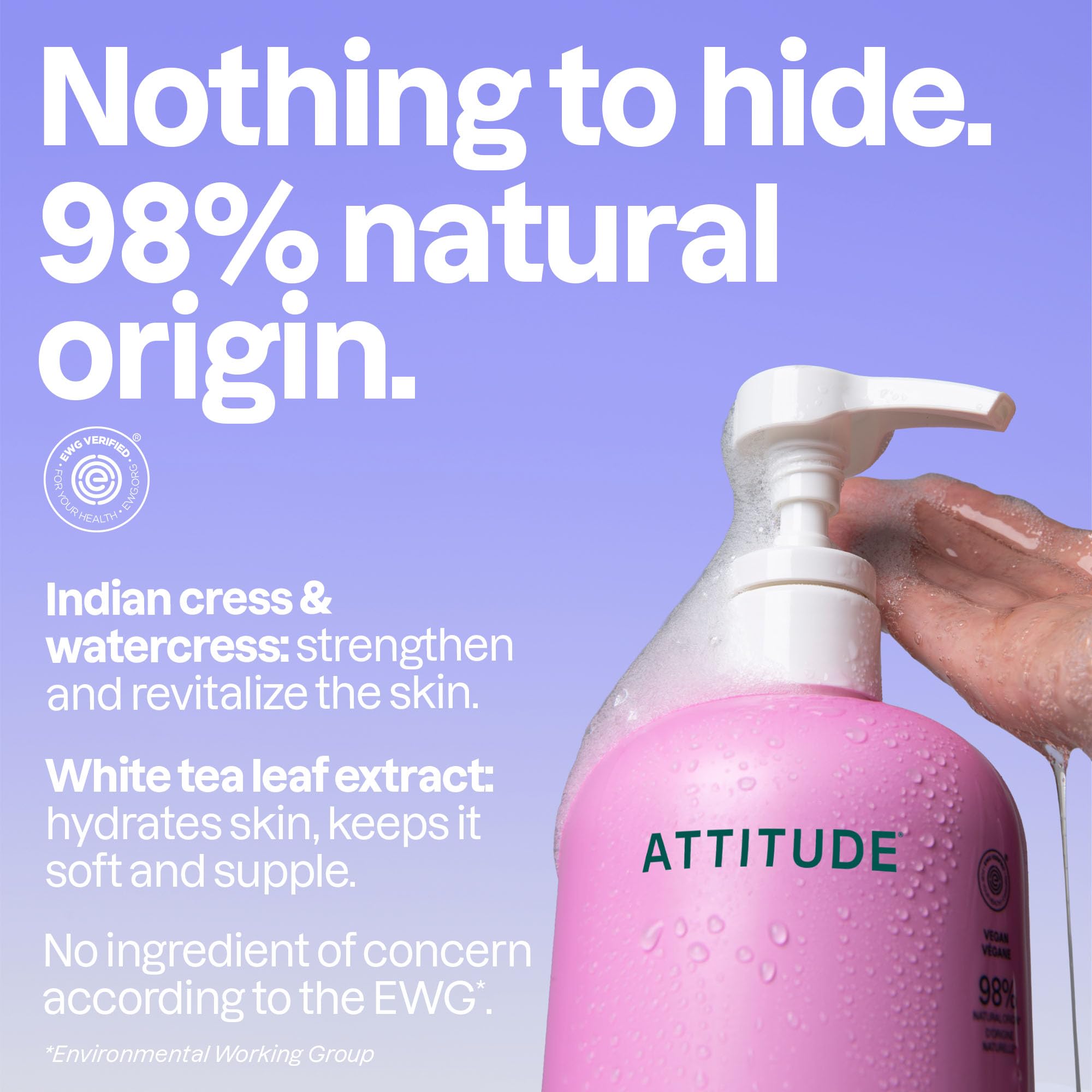 ATTITUDE Body Wash, Made in Canada, EWG Verified Shower Gel, Dermatologically Tested, Plant and Mineral-Based, Vegan Personal Care Products, White Tea Leaves, 946 mL 🍁 All In One Marketplace Canada