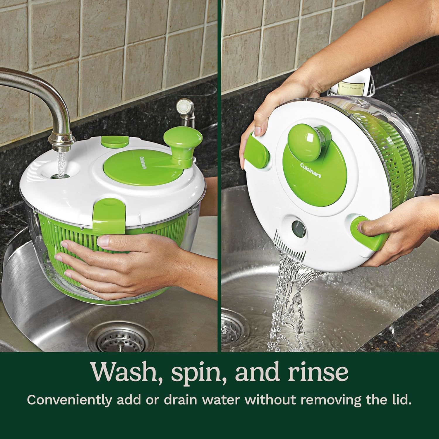 Cuisinart Salad Spinner with Easy-to-Spin Knob, 5-Qt Capacity (CTG-00-SASC) 🍁 All In One Marketplace Canada