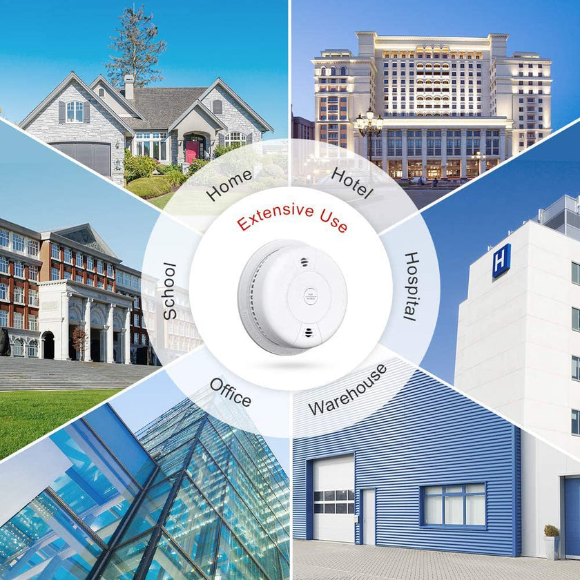 Combination Smoke and Carbon Monoxide Detector Alarm, Beeps Warning Smoke Co Alarm Clock for Travel Home Bedroom Living Room Basement Attics Cars, Battery Operated, Comply with UL 217/UL 2034, 1 Pack 🍁 All In One Marketplace Canada
