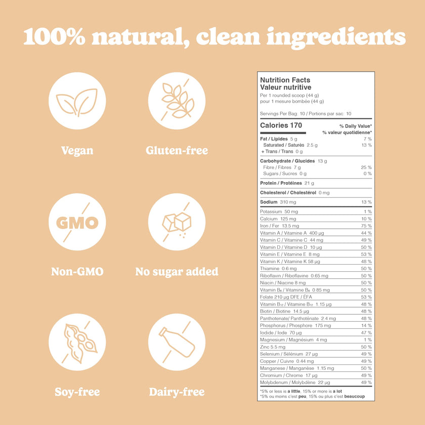 Good Protein Vegan Plant-based Protein Powder 100% Natural, Non-GMO, Dairy-free, Gluten-free, Soy-free, No Added Sugar and Nothing Artificial. Chai Latte All-in-One Shake 440 grams 🍁 All In One Marketplace Canada