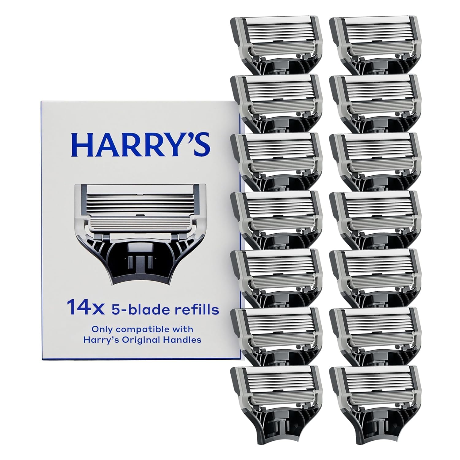 Harry's Original Blades - Men's Razor Refill Pack for Smooth Shaving - Razor Head Replacement - Five Sharp Blades - Flexible Hinge - Moisture Strip - Precision Trimmer - 14 count 🍁 All In One Marketplace Canada