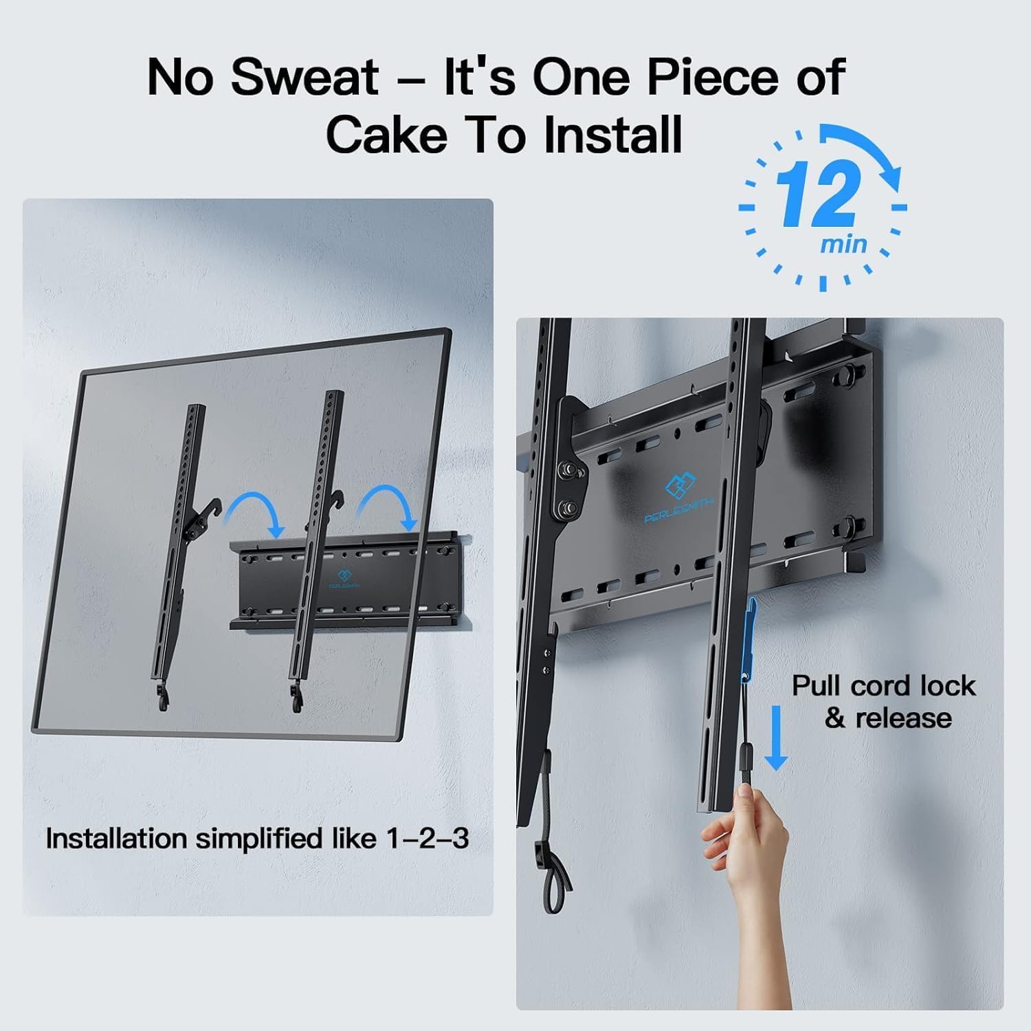 PERLESMITH Tilting TV Wall Mount for 23-60 Inch Flat Curved TVs, Low Profile Tilt TV Mount up to 115 lbs, Wall Mount Bracket Fits 8″/16” Wood Studs, Max VESA 400x400mm, PSMTK1 🍁 All In One Marketplace Canada