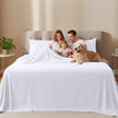 Utopia Bedding Queen Bed Sheets - 4 Piece Queen Size Cooling Sheet Set - Hotel Luxury Soft Breathable Microfiber, Oeko-TEX, Deep Pocket Easy Fit & Care, Fade & Wrinkle Resistant, White 🍁 All In One Marketplace Canada