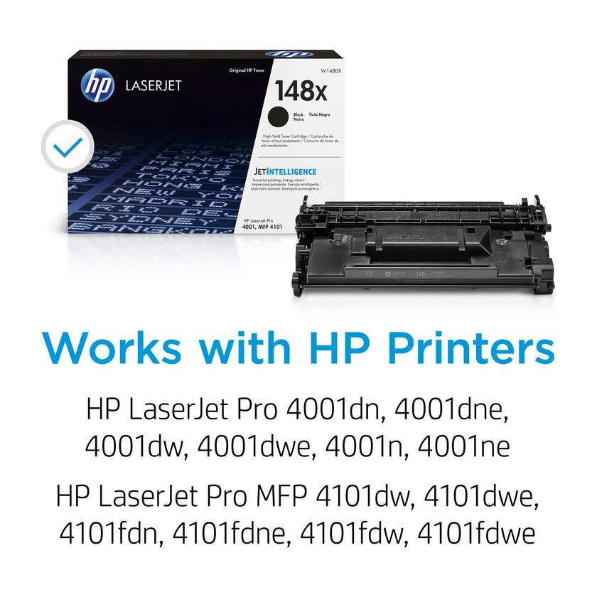 HP Original 148X Black LaserJet Toner Cartridge | This Cartridge Works LaserJet Pro 4001, MFP 4101 | W1480X, Black 🍁 All In One Marketplace Canada