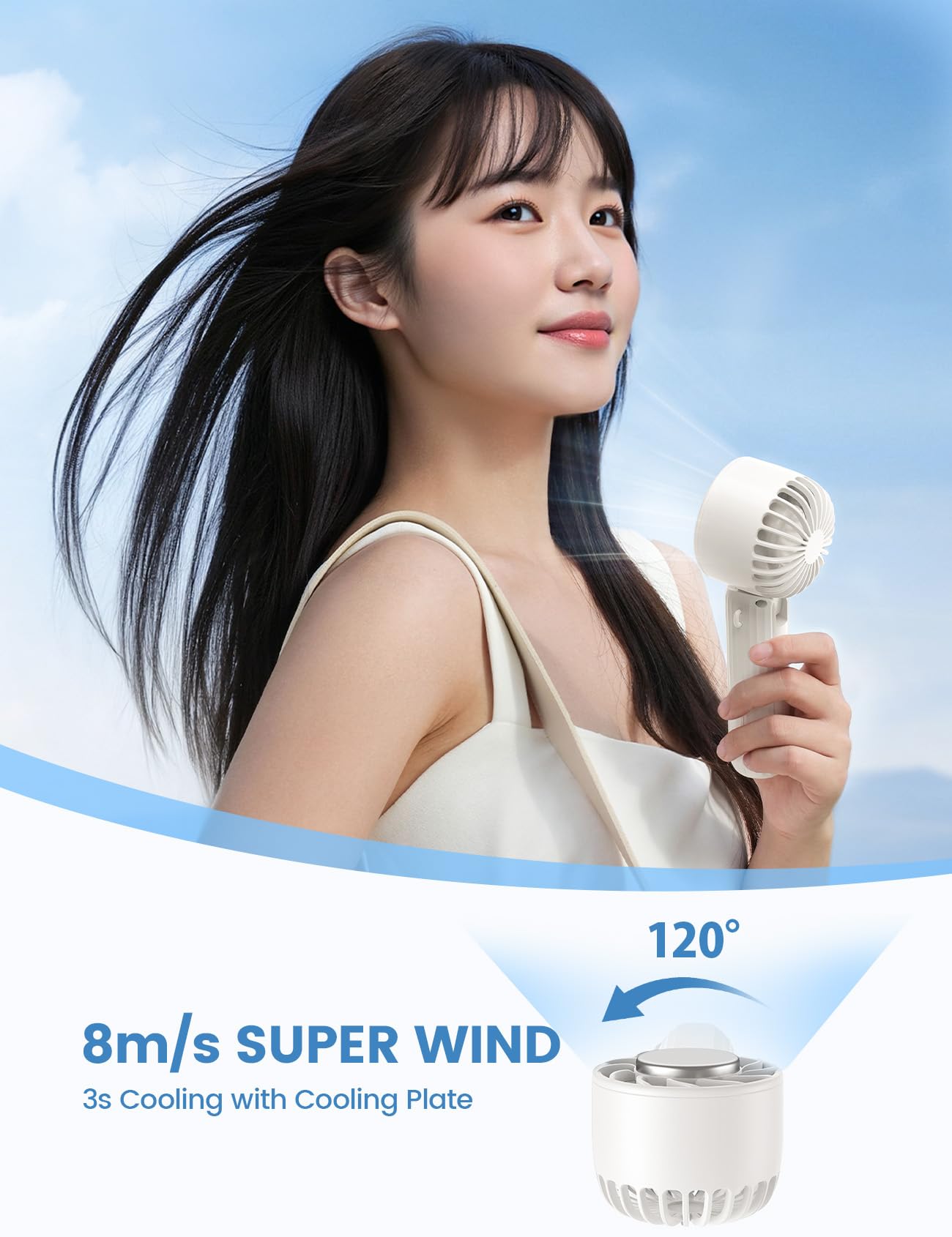 Lamicall Frozen Pad Handheld Fan, Cooling Plate Portable Fan - Refrigerating Freezer Pad, 5s Instant Cooling to 10°C Ice Cool, Mini Air Conditioner with 3 Speeds, Desk Table with Lanyard, Mom Gift 🍁 All In One Marketplace Canada