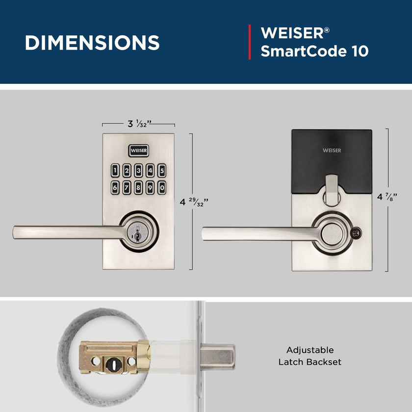 Weiser Smartcode 10 Satin Nickel Keyless Entry Door Lock with Handle/Deadbolt Lock, Keypad Door Lock with Auto Lock, Up to 30 User Codes, Electronic Door Handles/Door Locks for Entry Door & Garage 🍁 All In One Marketplace Canada