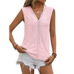 Summer Sleeveless Lace Blouse Tops Women V-neck top