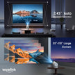 [Built-in Apps & 2026 Upgraded] Mini Projector with WiFi 6 and Bluetooth 5.4 Support 4K 1080P Auto Keystone 180° Rotatable Projector Portable Compatibile with HDMI/TV Stick/Memory Stick/Laptop, White 🍁 All In One Marketplace Canada