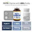 Herba Glycine Supplement 750mg - 180 Capsules | >99% Ultra Pure Glycine Capsules | Free-form Proteinogenic Amino Acids Supplements | Made in Canada 🍁 All In One Marketplace Canada