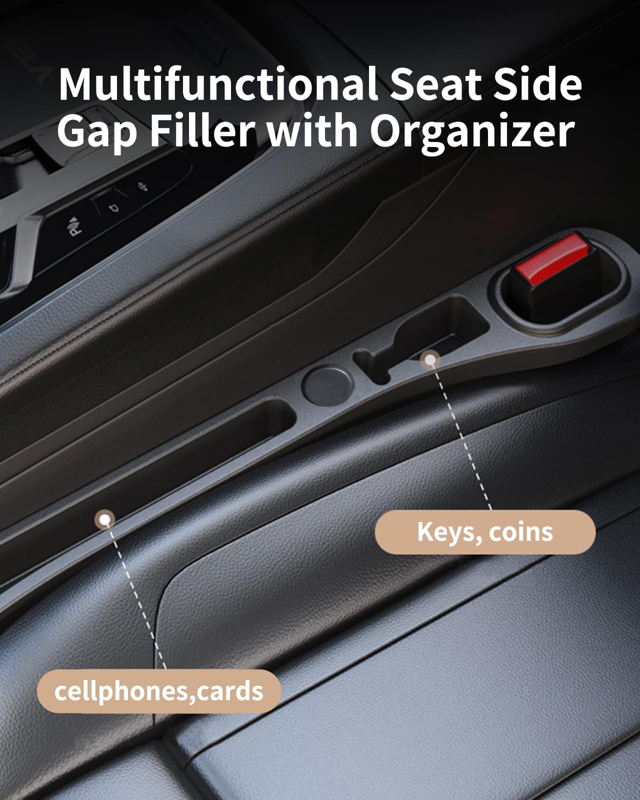 MBERFITU 2 Pack Car Seat Gap Filler Organizer, PU Leather Seat Crevice Blocker Fill The Gap Between Seat and Center Console Stop Things from Dropping (Updated Version) 🍁 All In One Marketplace Canada
