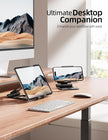 Nulaxy Aluminum Dual Foldable iPad Stand, Fully Adjustable Desktop Tablet Holder, iPad Accessories Office Compatible with 4-11