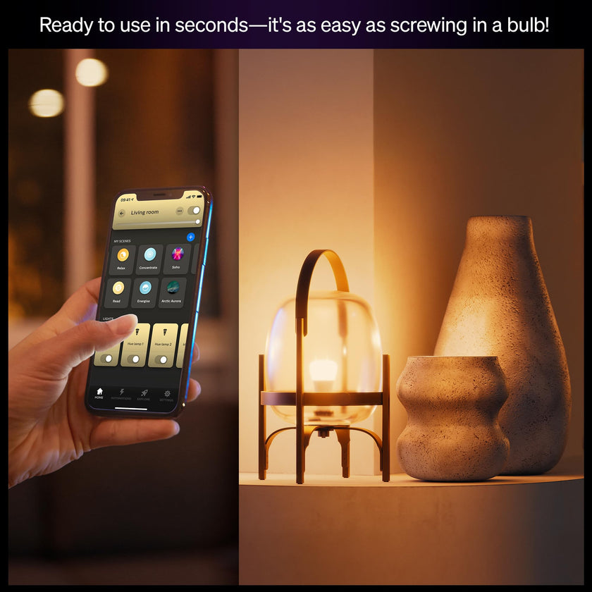 Philips Hue Smart LED A19 Bulb, White and Color Ambiance, E26 Base, 9.5W, Full Spectrum Light 1000K-20000K, 1100 Lumens, Dimmable, Works with Alexa, Google Assistant, and Apple Home, 1 Pack 🍁 All In One Marketplace Canada