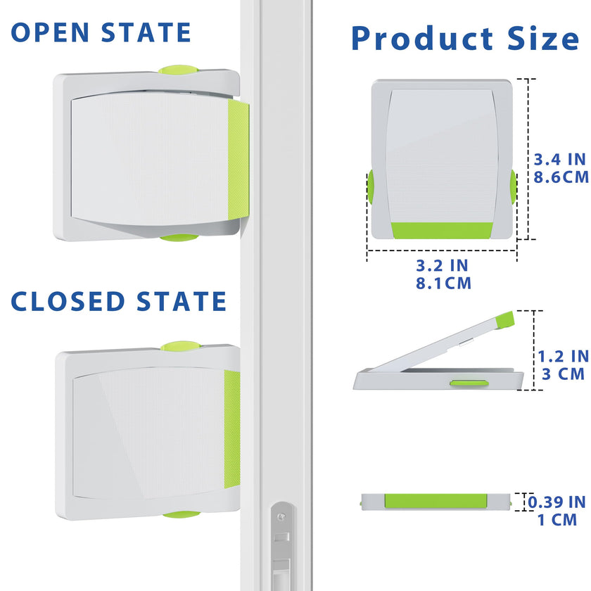 4 Pack Sliding Glass Door Locks for Child Safety, Baby Proof Closets, Sliding Window Locks, with Strong 3M Adhesive Tape, No Screws or Drills, Easy Clean (Green) 🍁 All In One Marketplace Canada