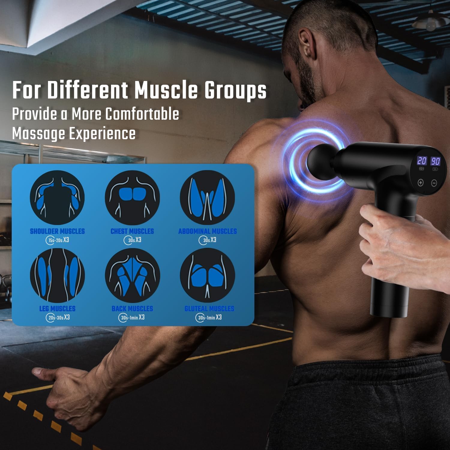 cotsoco Massage Gun Deep Tissue, Muscle Massage Gun with 9 Attachment Heads 20 Speeds & Silent Brushless Motor Cordless, Handheld Percussion Back Massager Gun for Athletes, Mothers Day Gifts for Mom Dad Women Men (Black) 🍁 All In One Marketplace Canada