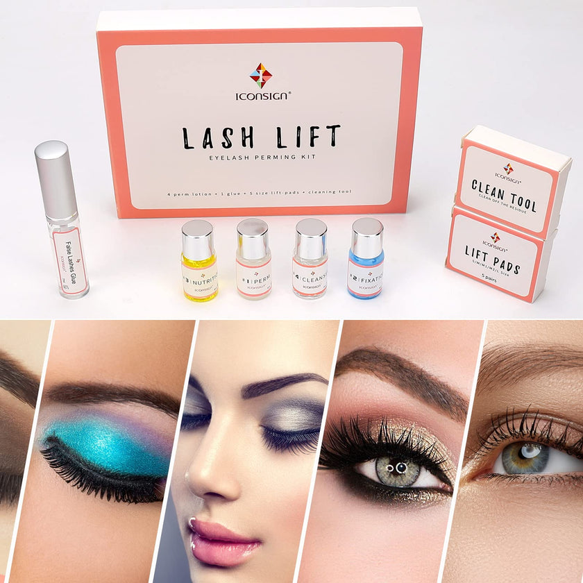 Lash Lift Kit - Eyelash Perm Kit - Professional Eyelash Curling Set - Glue Upgraded Version - Semi-Permanent Curling Perming Wave Suitable For Salon at Home (White) 🍁 All In One Marketplace Canada