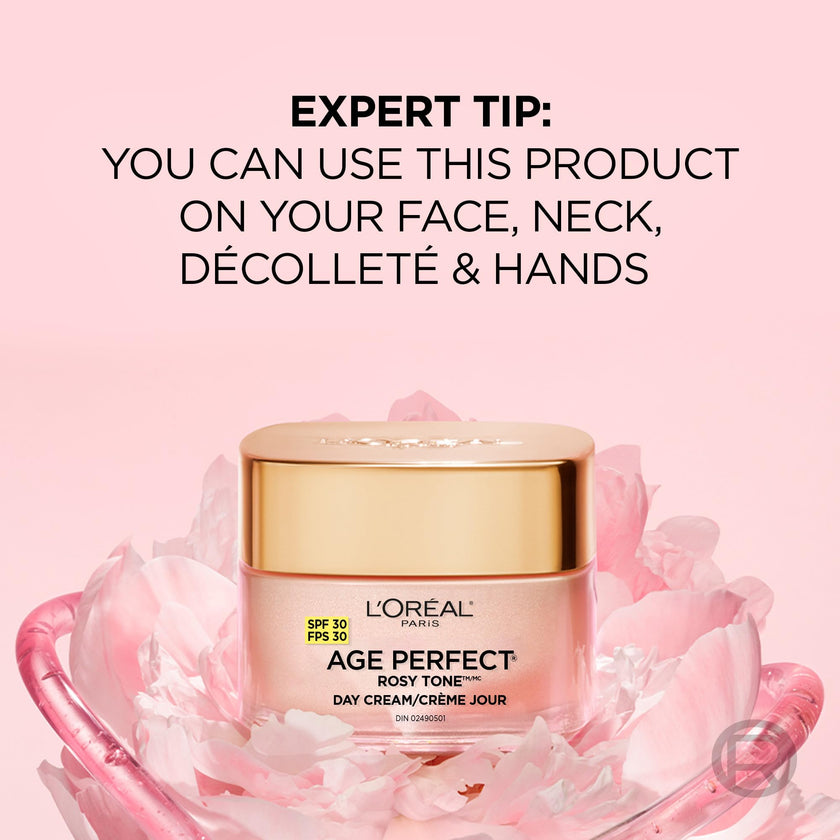L’Oréal Paris Age Perfect Rosy Tone SPF 30 Moisturizer, with Imperial Peony Extract, For Mature Skin, Skincare, 50 ml 🍁 All In One Marketplace Canada