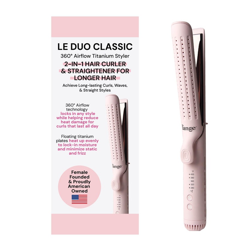 L'ANGE HAIR Le Duo Grande 360° Airflow Styler | 2-in-1 Curling Wand & Titanium Flat Iron Hair Straightener | Professional Hair Curler with Cooling Air Vents to Lock in Style | Adjustable Temp 🍁 All In One Marketplace Canada