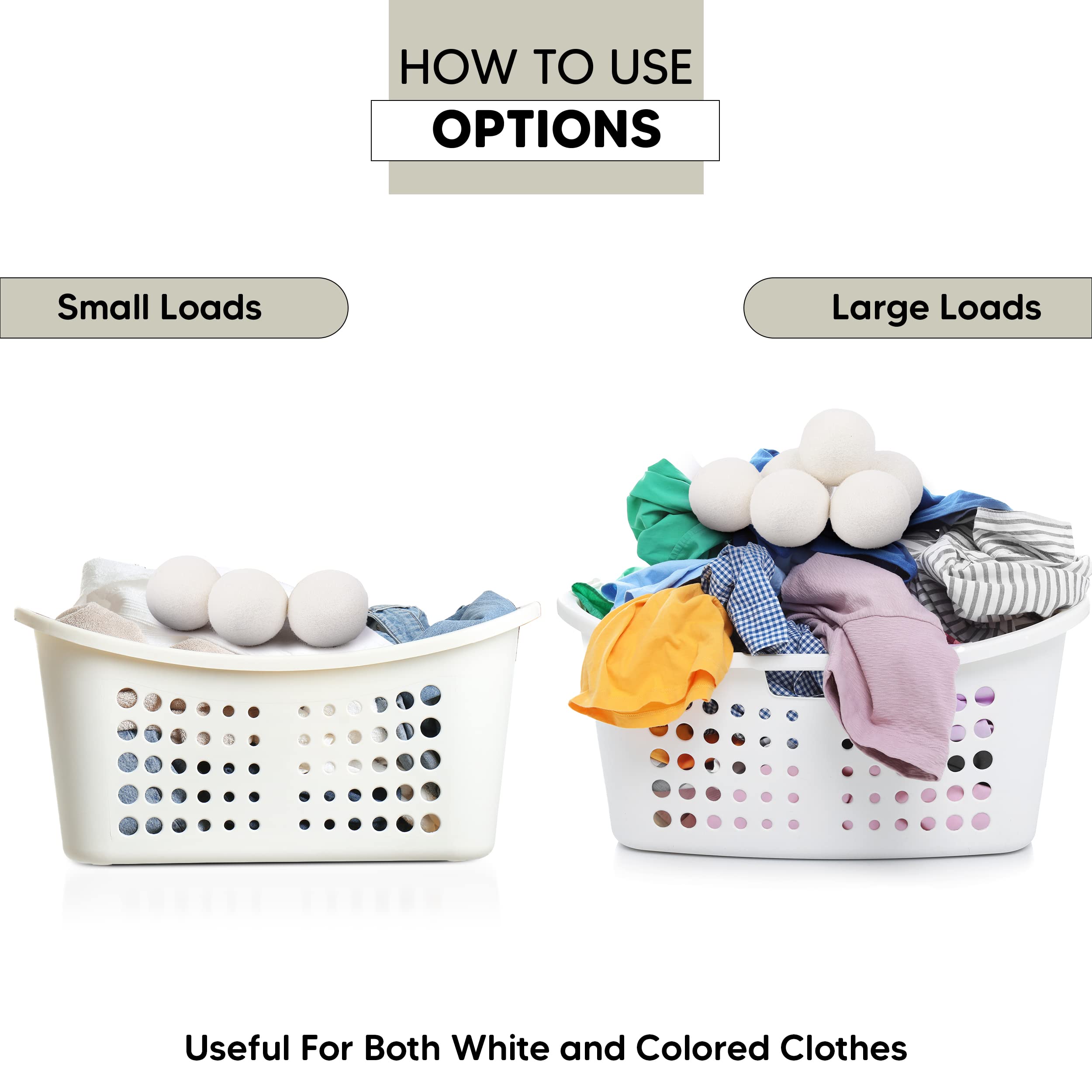 RAYTRADE XL Wool Dryer Balls 6-Pack 100% Made of Organic New Zealand Wool Reduces Clothing Wrinkles and Saves Drying Time Reusable Natural Fabric Softener Stocking Stuffer Gifts (White) 🍁 All In One Marketplace Canada
