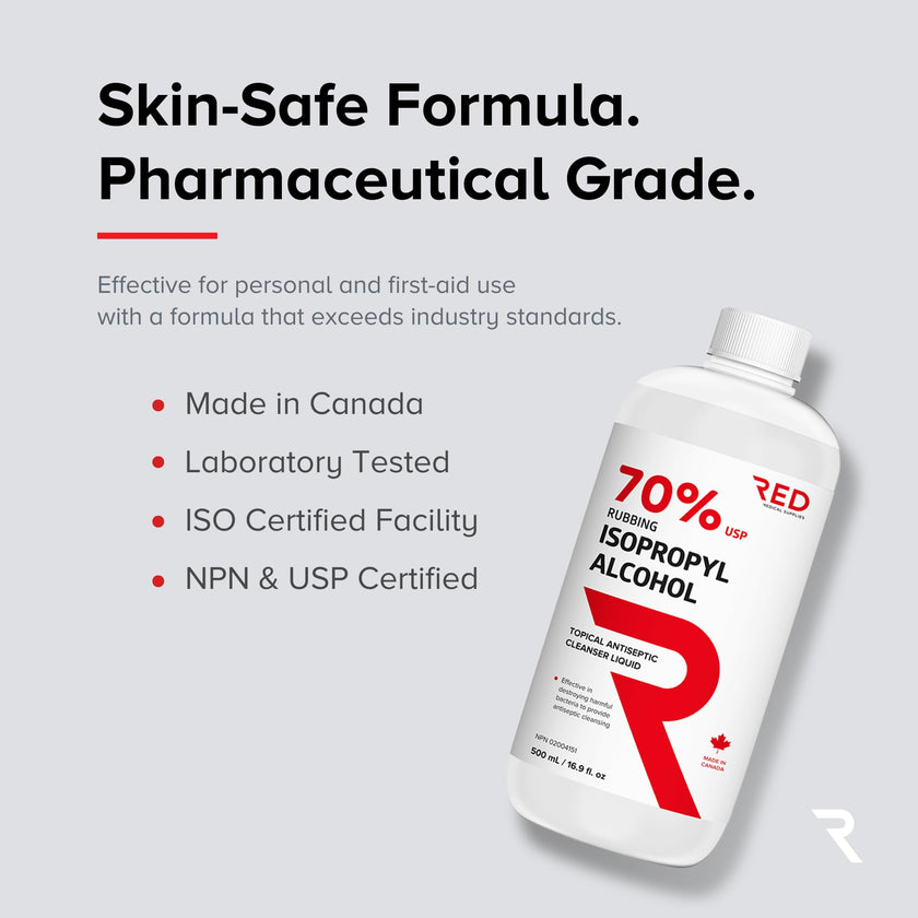 Isopropyl Rubbing Alcohol 70%, 500 mL - Pharmaceutical Grade, Surface & Screen Cleaner - 2 Bottles + Free Trigger Spray 🍁 All In One Marketplace Canada