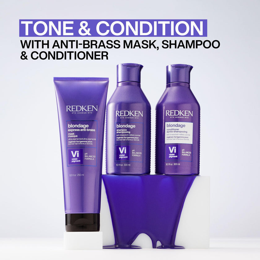 Redken Blondage Purple Toning Shampoo, Neutralizes Brassy Tones In Bleached Or Highlighted Hair, Anti-Brass Shampoo For Blonde Hair, 300ml 🍁 All In One Marketplace Canada