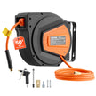 VEVOR Retractable Air Hose Reel, 1/4 Inch x 50 FT Hybrid Air Hose Max 300PSI, Enclosed Air-Compressor Hoses Reel Auto Rewind with 6.6 ft Lead in & Blow Gun, 180° Swivel Ceiling/Wall Mount 🍁 All In One Marketplace Canada