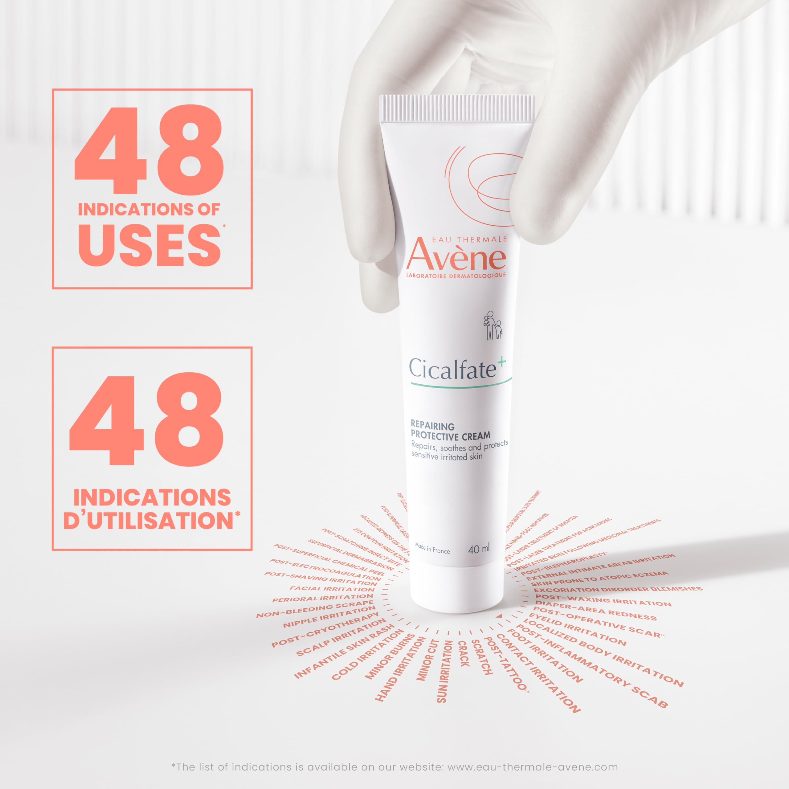 Eau Thermale Avene Cicalfate+ Restorative Protective Cream, Rich Skin Barrier Cream, Wound Care, Reduces appearance of scars, Doctor recommended, Zinc oxide, 40 mL 🍁 All In One Marketplace Canada