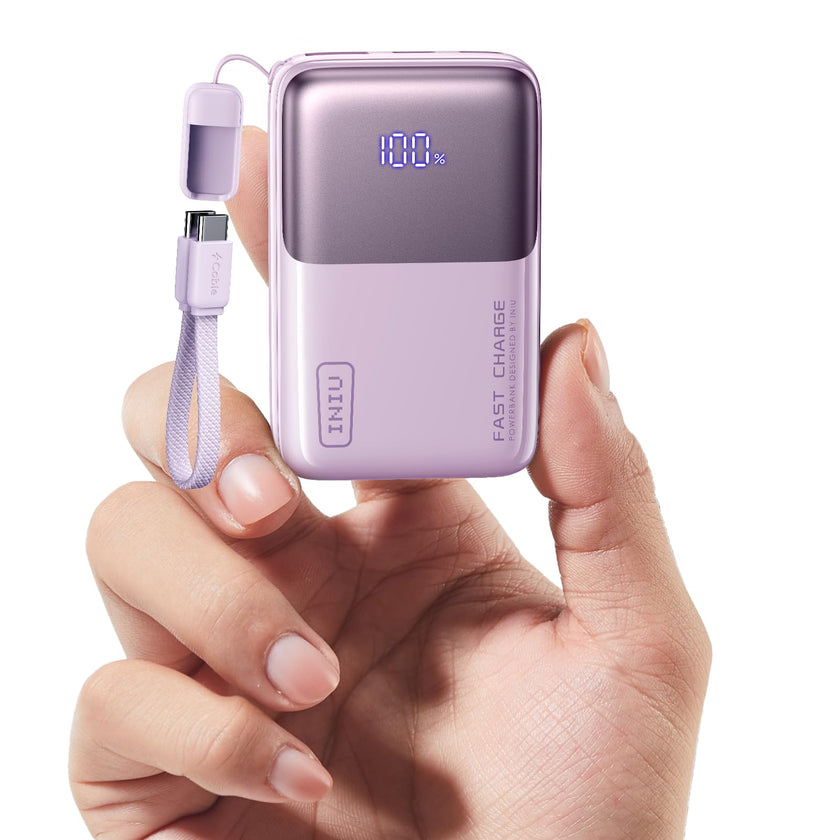 INIU Power Bank, Ultra Mini 10000mAh 45W Fast Charging Portable Charger, USB C Battery Pack with Cable, Flight-Safe Travel Powerbank for Business Trip, Hiking, Cycling, Outdoor, Climbing, Purple 🍁 All In One Marketplace Canada