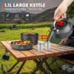 THTYBROS 17pcs Camping Cookware Kit, 0.45Gal Pot, 7inches Pan,0.30Gal Kettle Set with 2 Set Stainless Steel Cups Plates Forks Knives Spoons for Hiking,Camping,Backpacking,Outdoor Cooking and Picnic 🍁 All In One Marketplace Canada