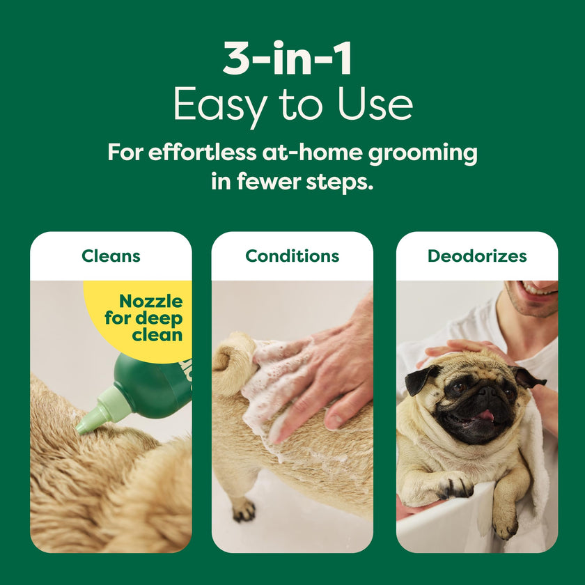 Earth Rated (A Canadian Company), 3-in-1 Soothing Dog Shampoo and Conditioner, Deodorizing Oatmeal Shampoos for Dogs and Puppies, Great for Smelly Pets, White Tea and Basil Scent, 473 ml 🍁 All In One Marketplace Canada
