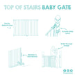 Regalo 2-in-1 Stairway and Hallway Wall Mounted Baby Gate, Includes Banister and Wall Mounting Kit, White 🍁 All In One Marketplace Canada