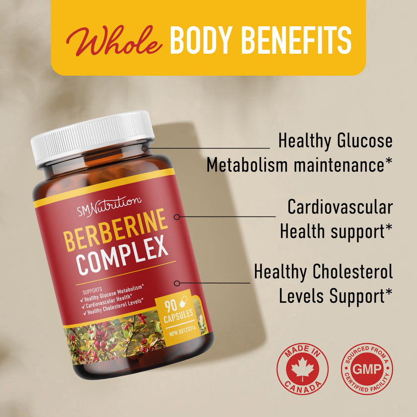 Berberine HCL Supplement | 1000mg | High Potency | Support Glucose Metabolism & Cardiovascular Health | 500mg Per Capsule | With Bitter Melon | Non-GMO, Third-Party Tested | 90 Ct. (45-Day Supply) 🍁 All In One Marketplace Canada