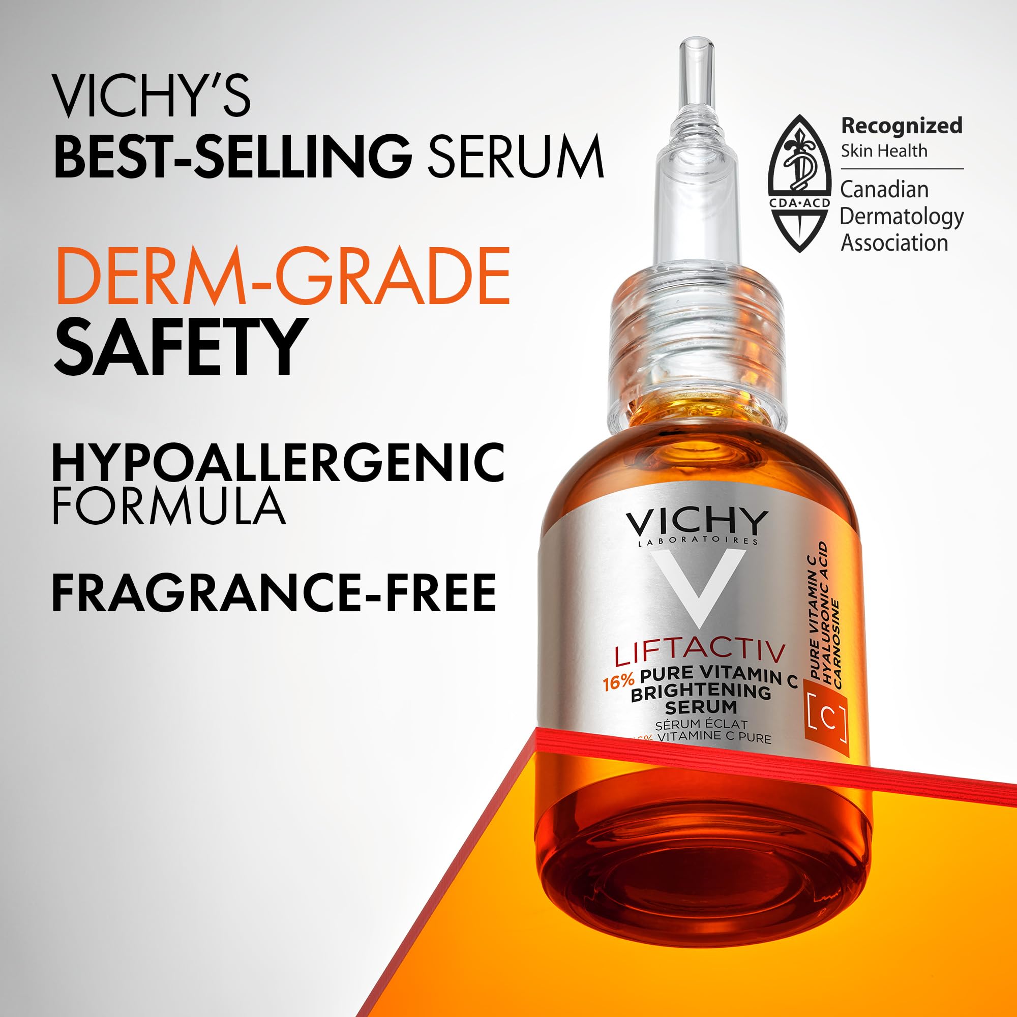 Vichy Vitamin C Serum for Face with Hyaluronic Acid & Glycerin. LiftActiv 16% Pure Vitamin C Serum for Brighter, Firmer & More Even-Toned Skin. Recognized by the Canadian Dermatology Association, 20ML 🍁 All In One Marketplace Canada