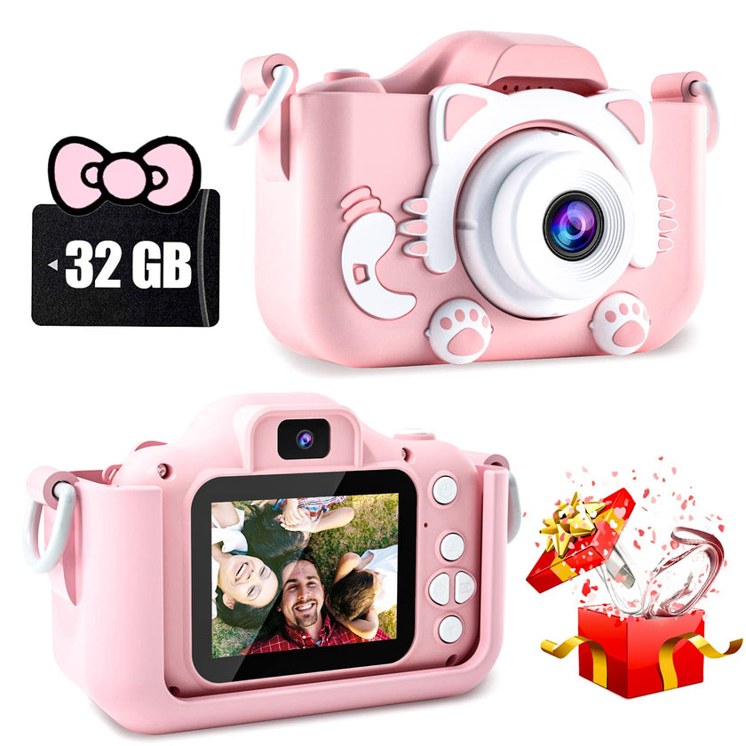 CIMELR Kids Camera Toys for 3 4 5 6 7 8 9 10 11 12 Year Old Boys/Girls, Kids Digital Camera for Toddler with Video, Christmas Birthday Festival Gifts for Kids, Selfie Camera for Kids, 32GB SD Card 🍁 All In One Marketplace Canada