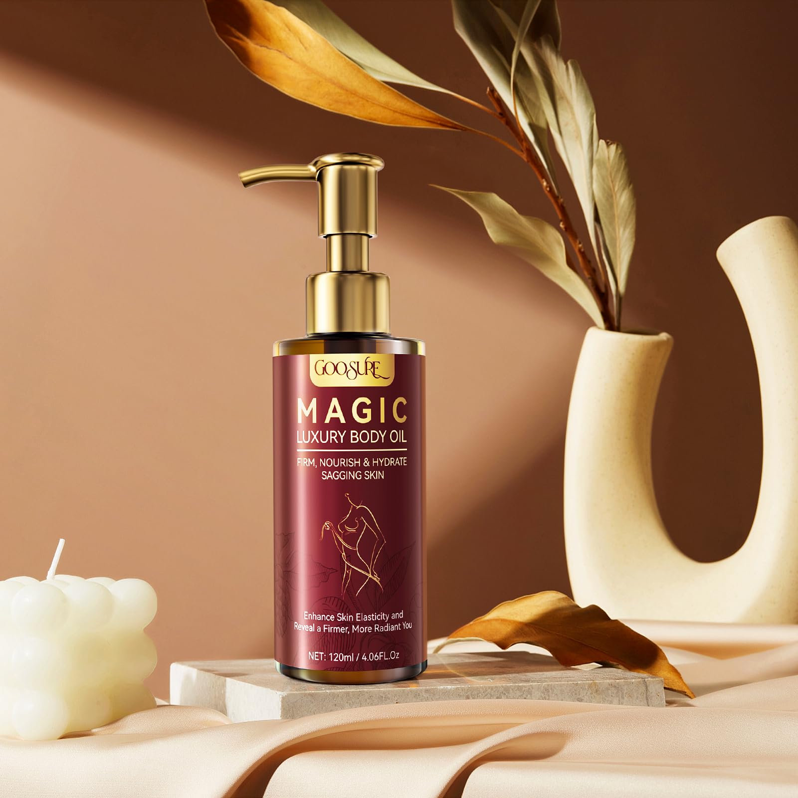 Magic Body Firming Oil, Natural Botanicals Firming Body Massage Oil, Fast Absorbing with Cactus Extract & Camellia, Vitamin E, Moisturizer & Hydrating Body Oil with Abdomen&Legs& Full Body, 4.06 Fl oz 🍁 All In One Marketplace Canada