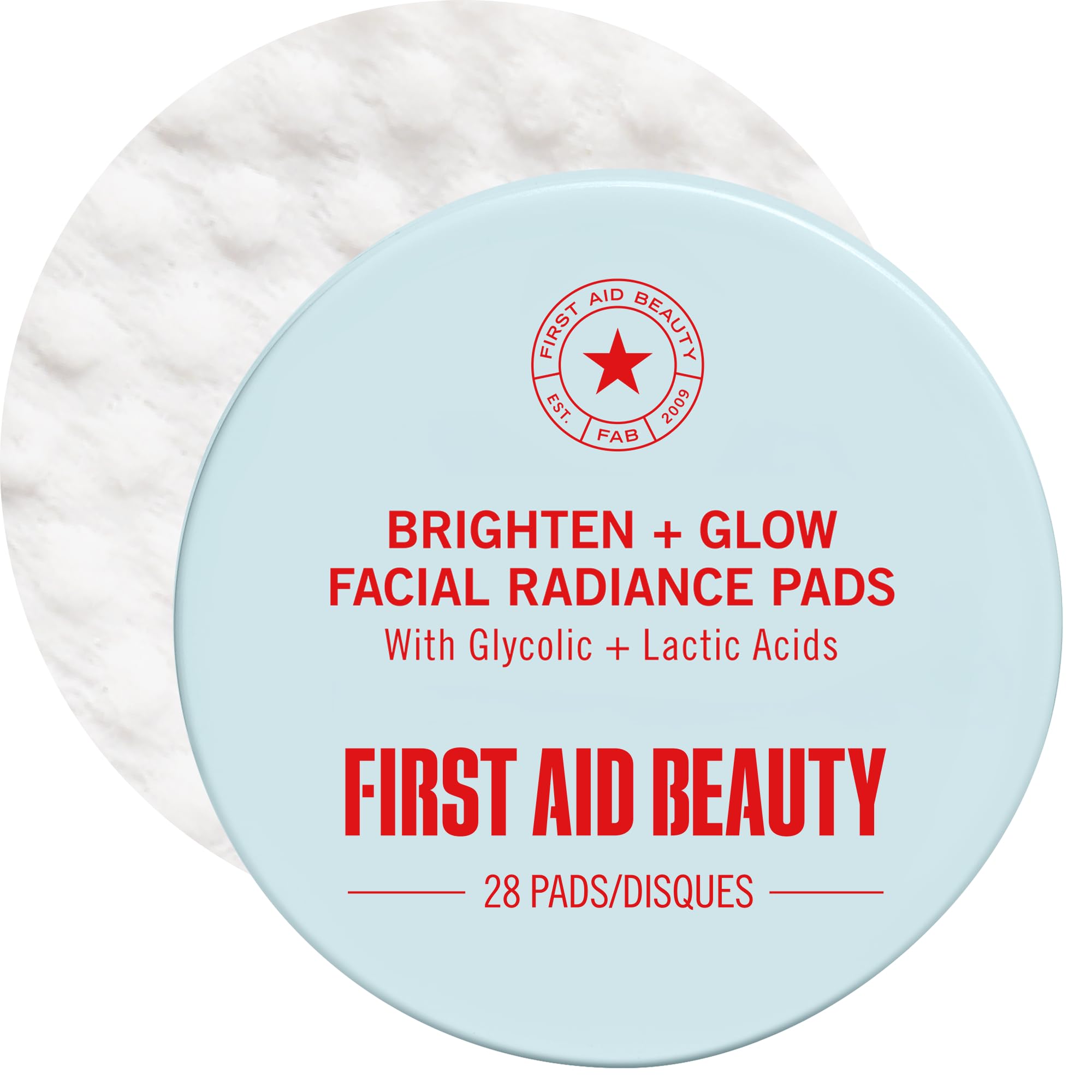 First Aid Beauty - Facial Radiance Pads with Glycolic & Lactic Acids, Daily Exfoliating Pads with AHA, Visibly Smaller Pores, Help Tone & Brighten Skin, One-Step Makeup Prep, Compostable, 28 🍁 All In One Marketplace Canada