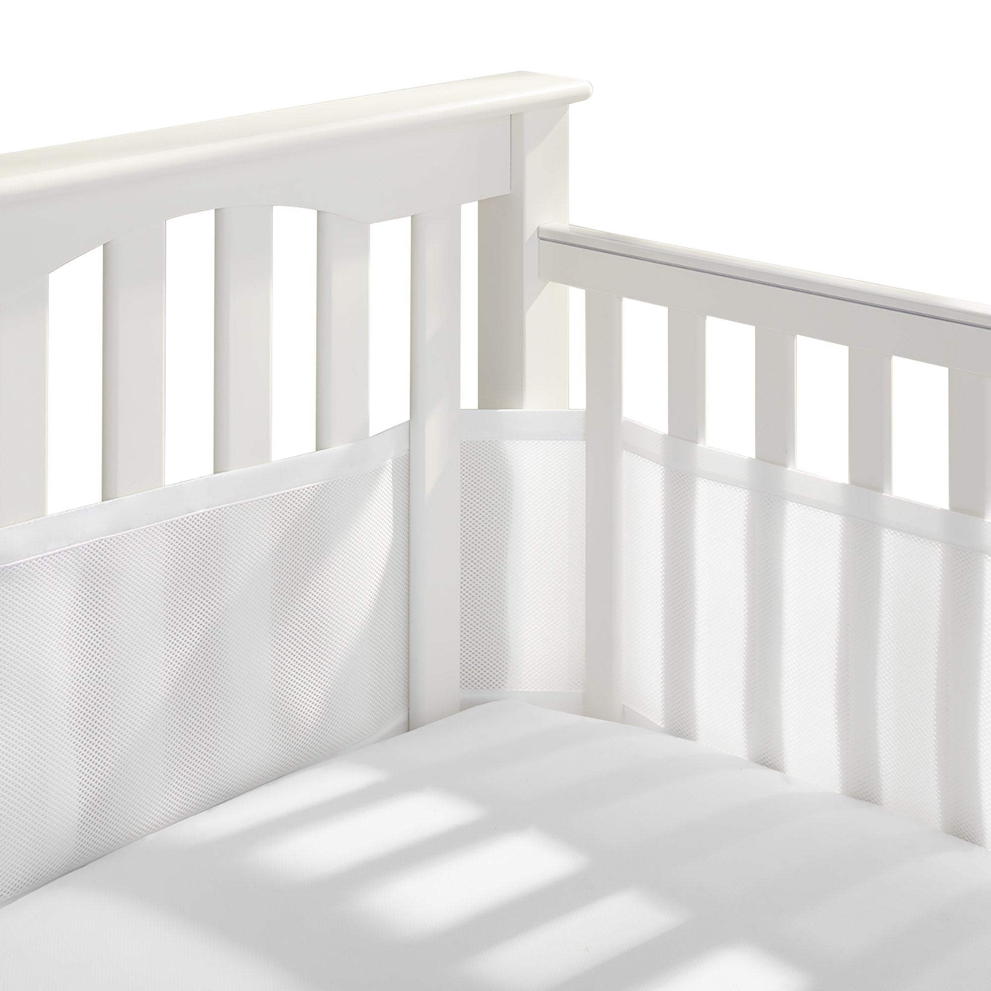 BreathableBaby Breathable Mesh Liner for Full-Size Cribs, Classic 3mm Mesh, White (Size 4FS Covers 3 or 4 Sides) 🍁 All In One Marketplace Canada